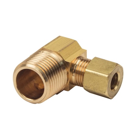 Thrifco Plumbing No. 69 1/4 Inch x 3/8 Inch Lead-Free Brass Compression MIP Elbow 9469003